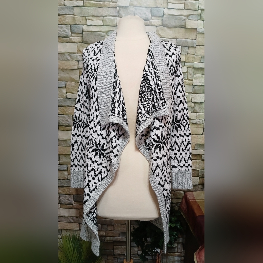 Bethany Mota Aeropostale Open Front Waterfall Cardigan Mid Length Small Cottage